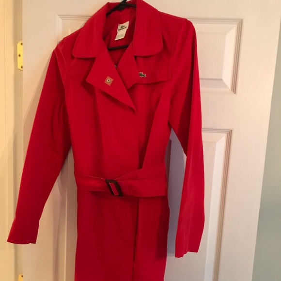 Lacoste Jackets & Blazers - Lacoste Women’s Red Trenchcoat